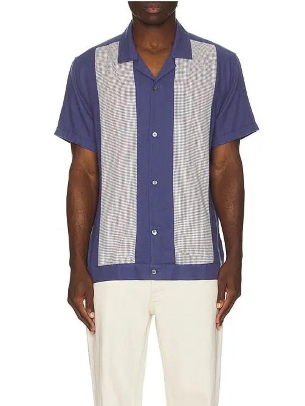 Rails Duke Short-Sleeve Button-Down Shirt in Blue in Small